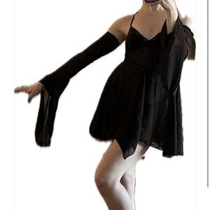 Brown Pixie Fairy Dress With Flare Sleeves